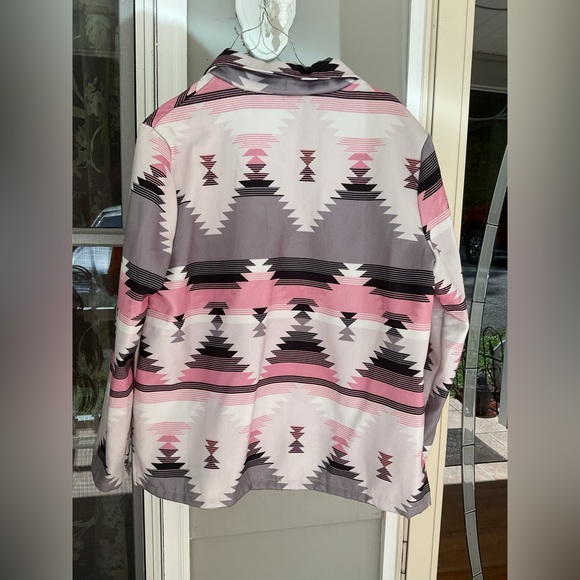 Boutique Not Branded Aztec Southwestern Button Jacket  Woman's SZ L Pink Black - Picture 13 of 16